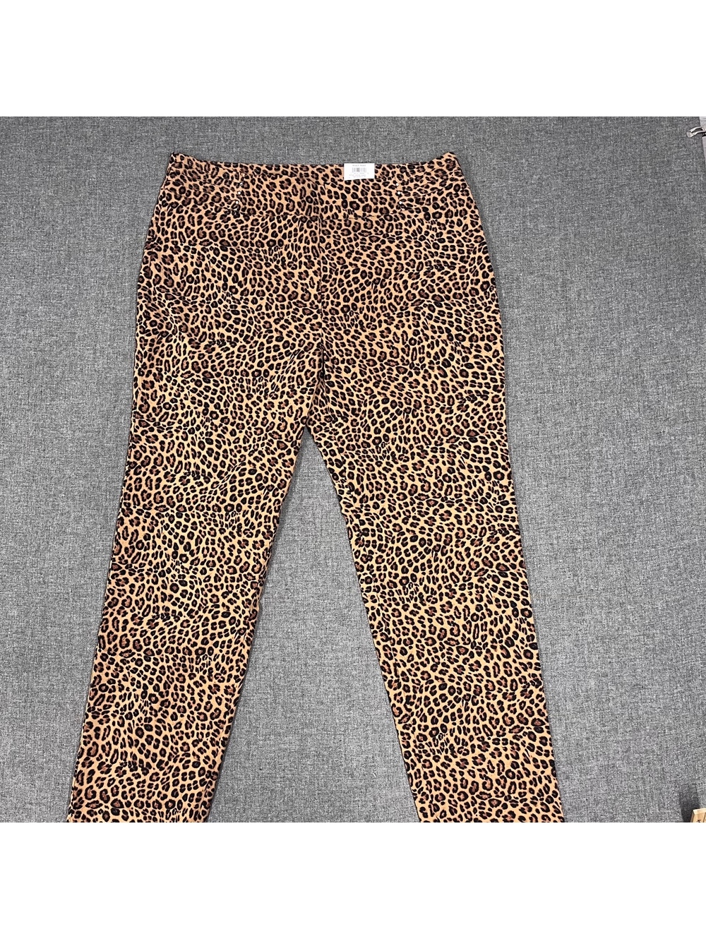 NWT JM Collection Womens Leapord Print Pull On Rivet Pants XXL